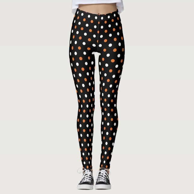 Legging Partido Polka Spooktacular: Marinho e Dia das Brux (Frente)