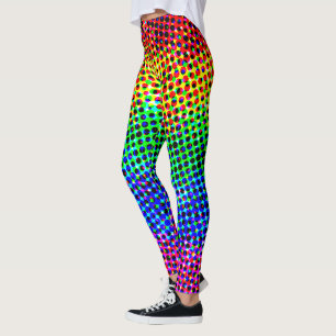 Legging Partido Trendy Disco Gradient de Cor do Arco-Íris