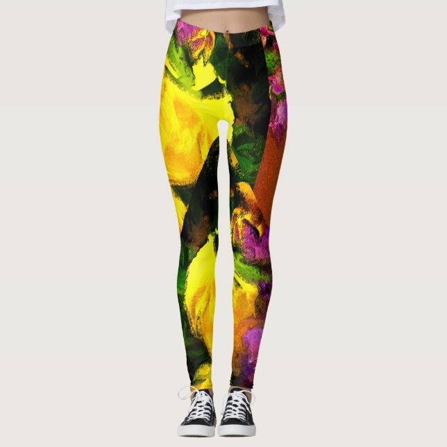 Legging Páscoa vívida Floral (Frente)