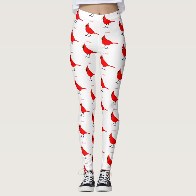 Legging Pássaro cardinal vermelho Thunder_Cove (Frente)
