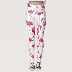 Legging Pássaro Flamingo Watercolor Exótico