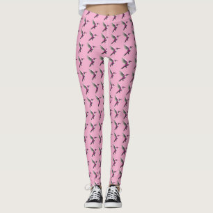Legging Pássaro Humino Rosa Pixelado