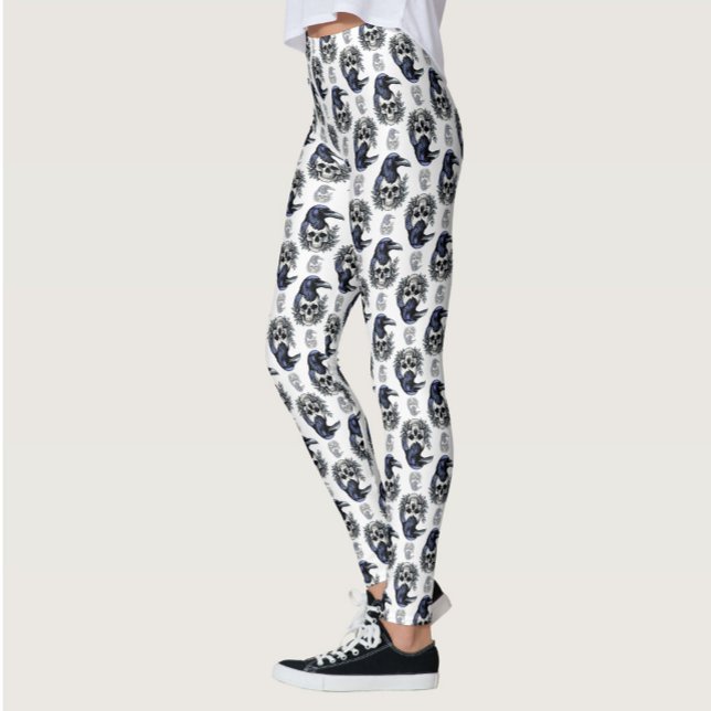 Legging Pássaro Negro em um Design de padrão de Gótico do  (Criador carregado)