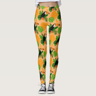 Legging Pássaro Tátil Tropical Padrão sem costura