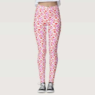 Legging Pássaros corações de cor aquática