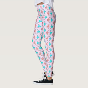 Legging Pássaros de Amor, Rosa e Azul