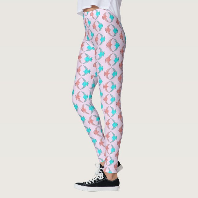 Legging Pássaros de Amor, Rosa e Azul (Esquerda)