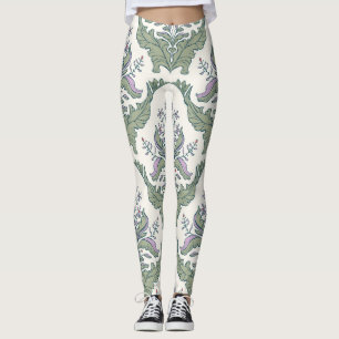 Legging Pássaros Florais: Padrões Sem Olhos Encantadores