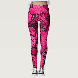Legging Pássaros Rosa E Flores Cutes