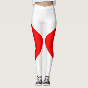 Legging Pasta branca vermelha uniforme