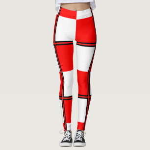 Legging Pasta branca vermelha uniforme