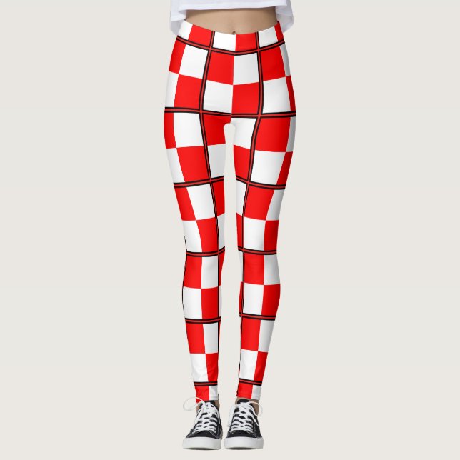 Legging Pasta branca vermelha uniforme (Frente)