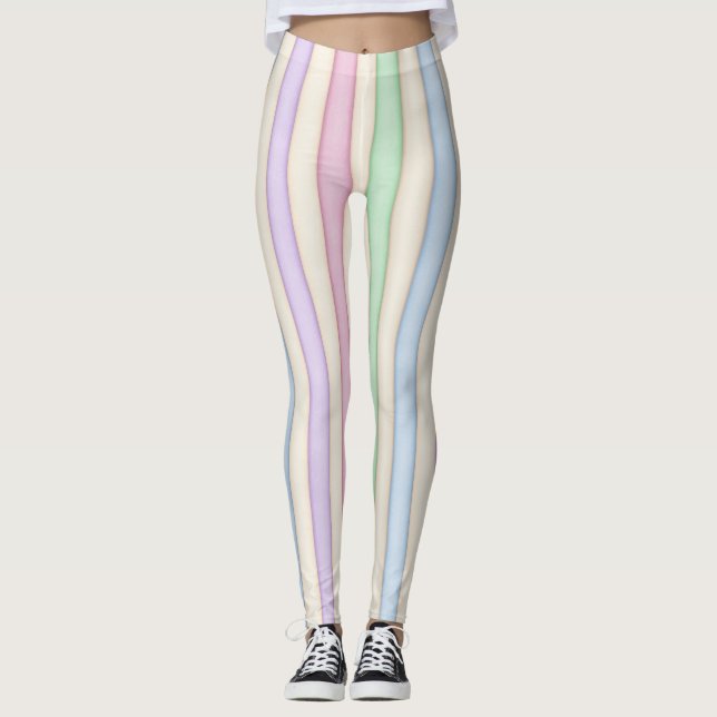 Legging Pastas multicoloridas em tiras (Frente)