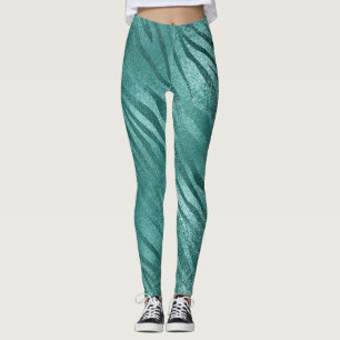 Legging Pastel-animal tropical zebra tropical úmida de chá