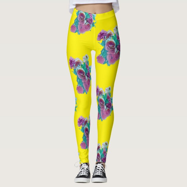 Legging pastel buoquet de flores (Frente)