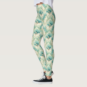 Legging Pastel colorido delicados motivos florais ornament