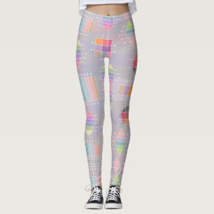 Legging Pastel Cores e Formas Geométricas
