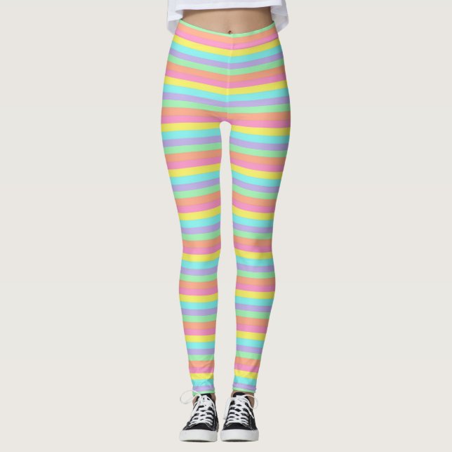 Legging Pastel Cores Estrias (Frente)