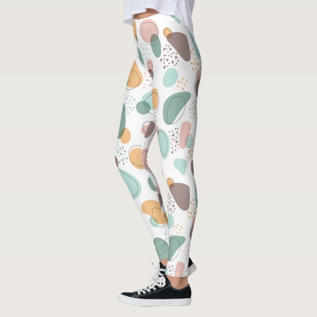 Legging Pastel Cores Formas Orgânicas (Esquerda)