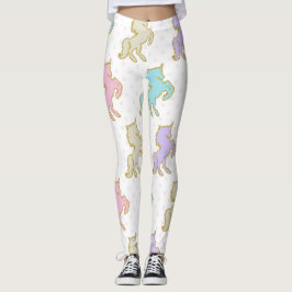 Legging Pastel e Unicórnio Dourado