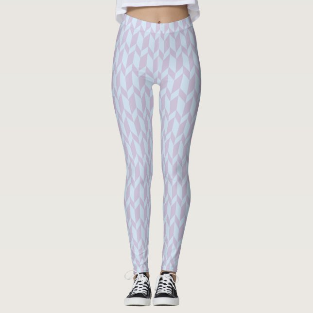 Legging Pastel em Pó com Stripe Cevon com Seta de Dois Ton (Frente)