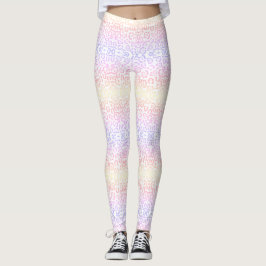 Legging Pastel Kawaii Leopard Rainbow Impressão Animal