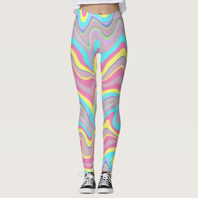 Legging Pastel Liquify Waves (Frente)