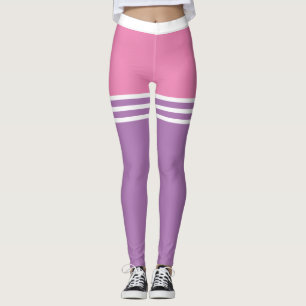 Legging Pastel   Mistura de cores escuras com tiras branca
