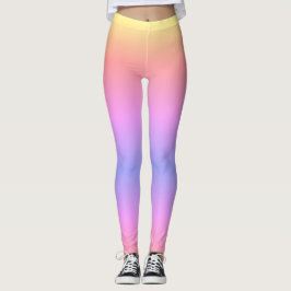 Legging Pastel Ombré Arco-Íris Cor-de-rosa Amarelo