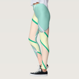 Legging Pastel Pálido Turquesa Abstrato