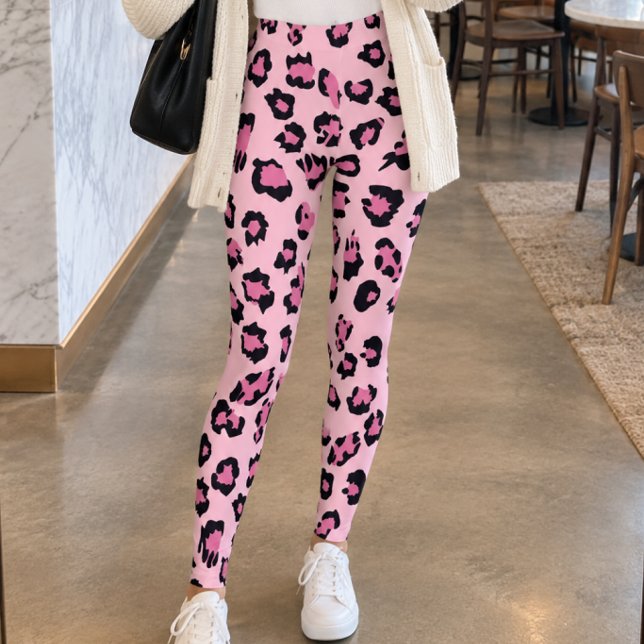 Legging Pastel Pink Black Leopard Print (Criador carregado)