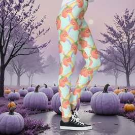 Legging Pastel Puking Pumpkins sky