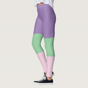 Legging Pastel Púrpura Pastel Verde e Pastel rosa