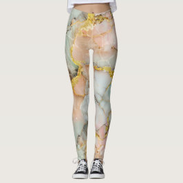 Legging Pastel Rosa, Teal, Mármore Branco
