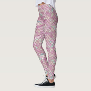 Legging Pastel Sereia Cor macia Cotovelos Arco-Íris