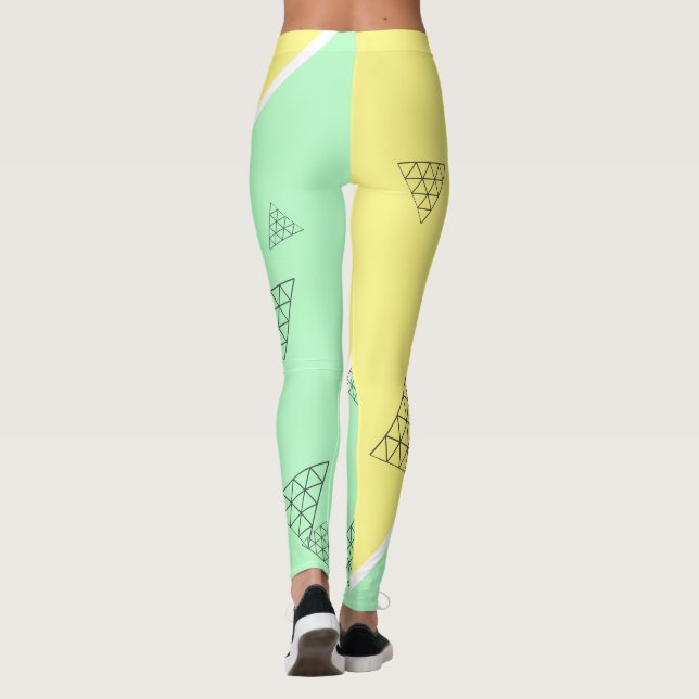 Legging Pasto de Geometria do Triângulo da Pirâmide na mod (Verso)