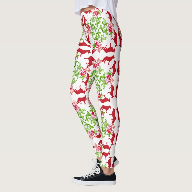 Legging Pastor Alemão e Rosas (Esquerda)