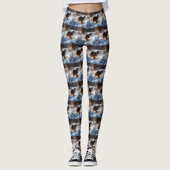 Legging Pastor Australiano Deixa Neve Natal (Frente)