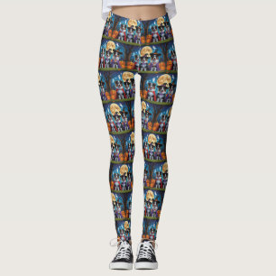 Legging Pastor australiano Pumpkin Halloween Engraçado
