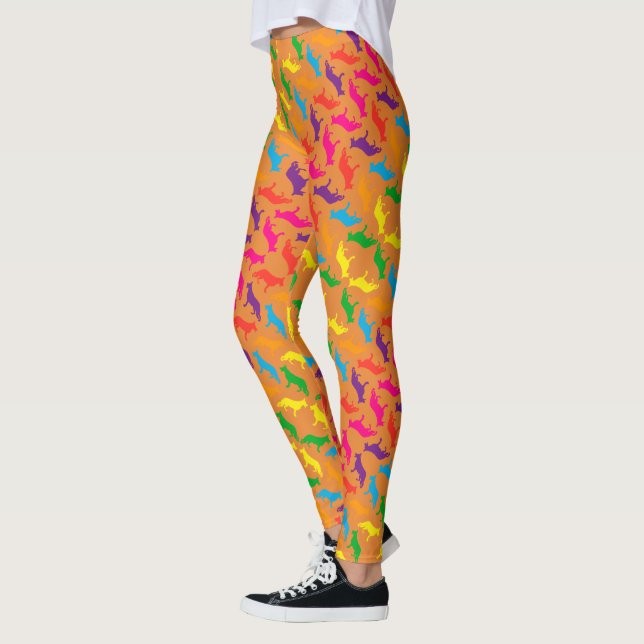 Legging Pastores Alemães cores de arco-íris legais (Esquerda)