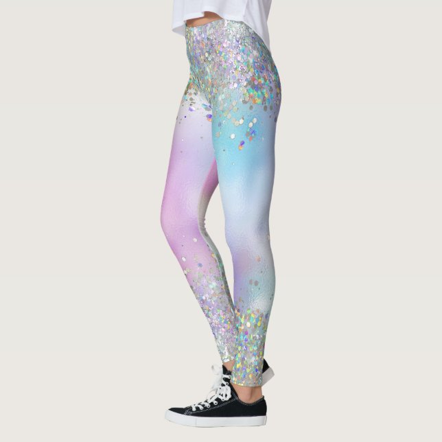 Legging Pastos Arco-Íris Holográficos (Esquerda)