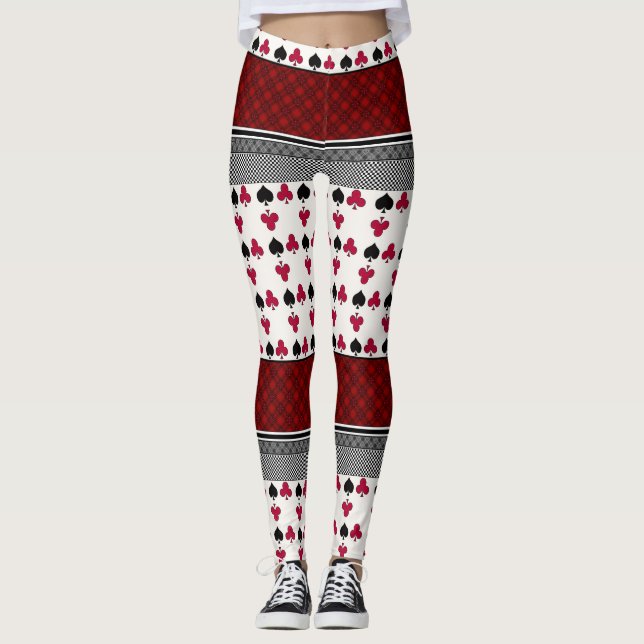 Legging Pat de jogos de cartas para jovens da moda negra e (Frente)
