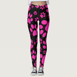 Legging Pata-Impressões cor-de-rosa e pretos