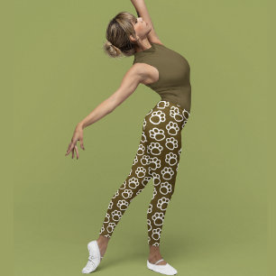 Legging Patas-Cachorro Elegantes castanho