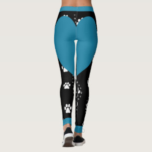 Legging Patas de Cachorro Coração Azul