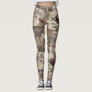 Legging Patchwork Botânico Rústico Vintage (2)