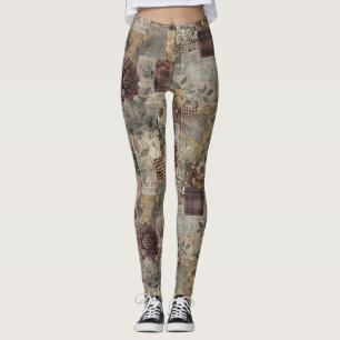 Legging Patchwork Botânico Vintage Rústico (1)