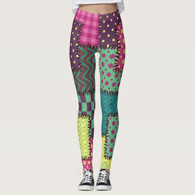 Legging Patchwork (Correção): plano de fundo de Padrões di (Frente)