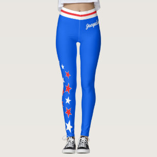 Legging PATRIOTIC White e Red Stars Seu nome é BLUE