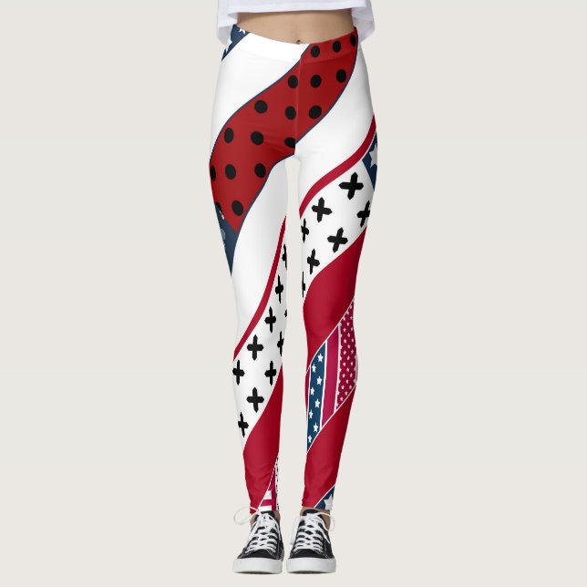 Legging Patriótica, retalhos (Frente)